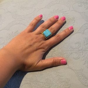 Katchi- golden & turquoise ring